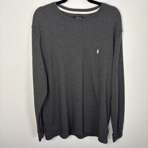 Polo Ralph Lauren Men's XL Sleepwear Shirt Long Sleeve Gray Thermal Comfy Lounge